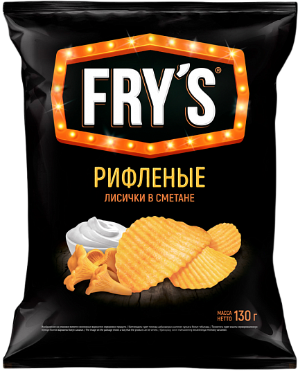 Чипсы из натурального картофеля рифленые «FRY’S» со вкусом «Лисички в сметане»